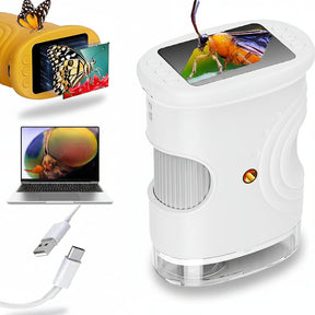 Microscópio Digital Portátil de Mão 1000x com Câmera LED para Aprendizado
