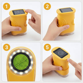 Microscópio Digital Portátil de Mão 1000x com Câmera LED para Aprendizado