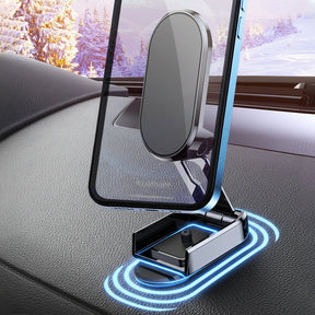 Suporte Magnético Dobrável de Celular para Painel de Carro em Liga Metálica