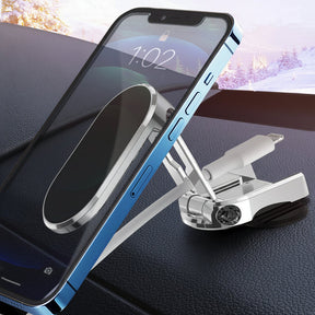 Suporte Magnético Dobrável de Celular para Painel de Carro em Liga Metálica