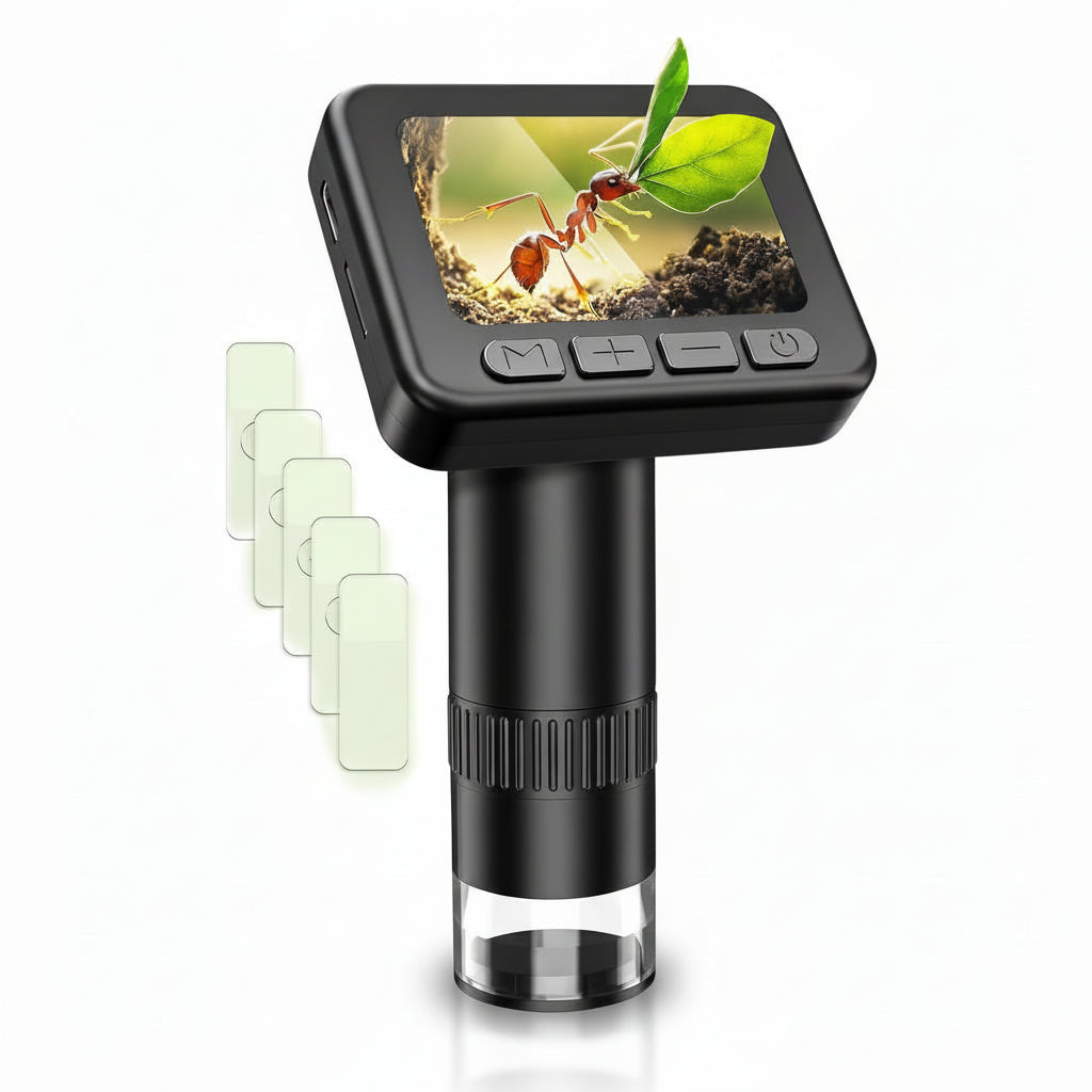 Microscópio Digital Portátil com Tela HD para Aprendizado de Ciências