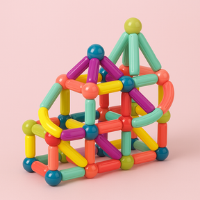 Conjunto de Blocos de Montar Magnéticos Brinquedo Educativo STEM