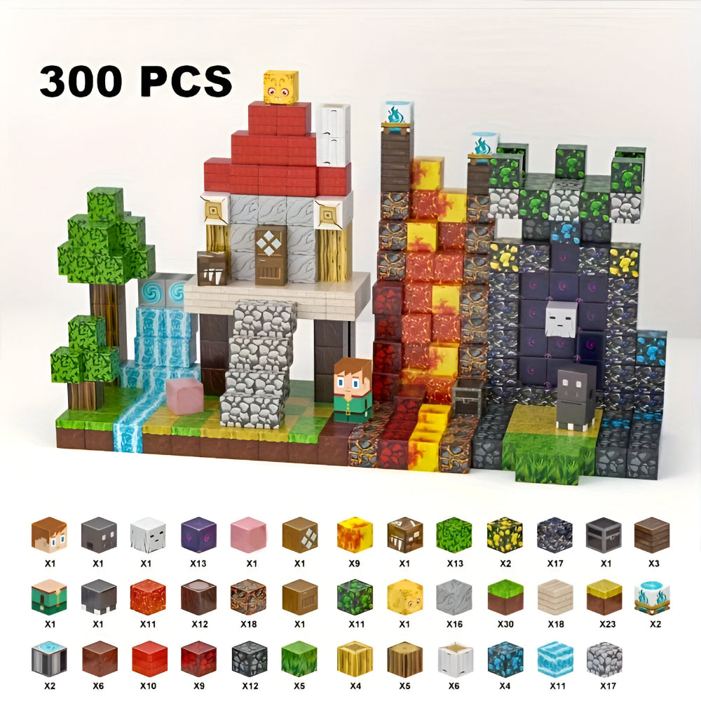 Conjunto de Cubos de Construção Criativos com Blocos Magnéticos para Crianças