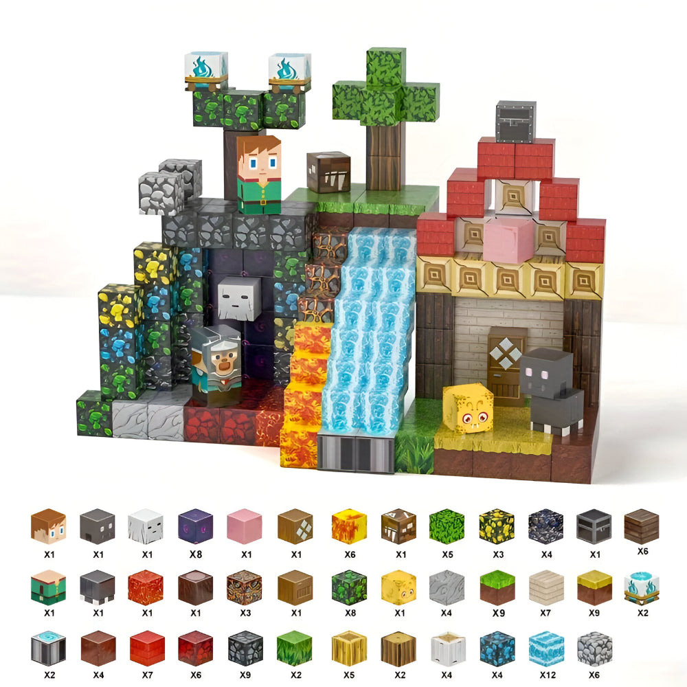 Conjunto de Cubos de Construção Criativos com Blocos Magnéticos para Crianças