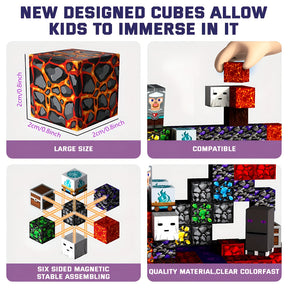 Conjunto de Cubos de Construção Criativos com Blocos Magnéticos para Crianças