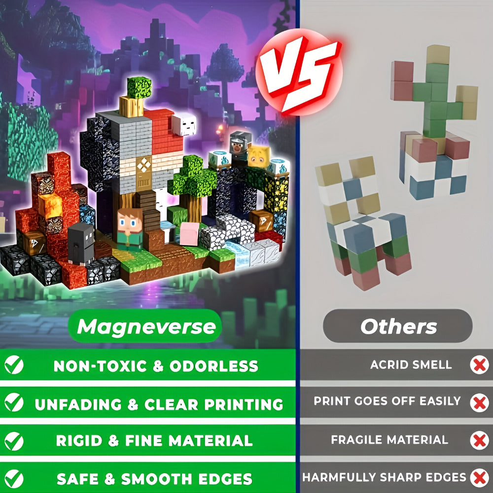 Conjunto de Cubos de Construção Criativos com Blocos Magnéticos para Crianças