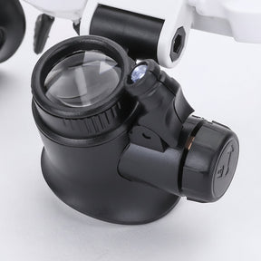 Magnifying Glass Headset LED Light Adjustable Headband Lens