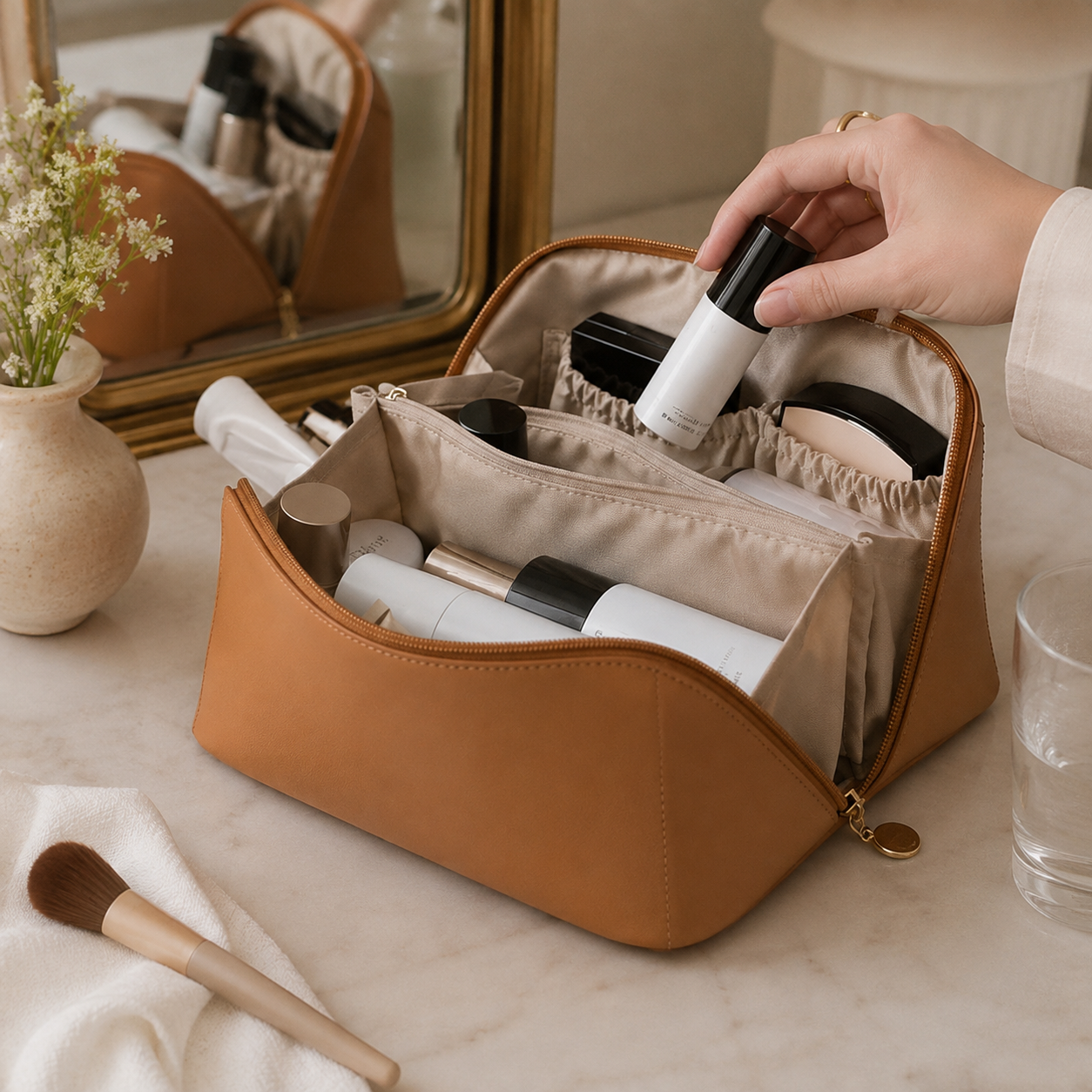 Nécessaire de Maquiagem Organizador de Cosméticos Design Prático para Viagem