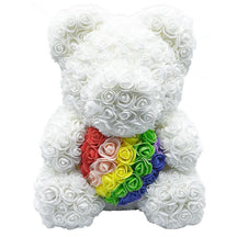 Urso de Pelúcia com Rosa do Amor Eterno Presente de Dia dos Namorados 25cm
