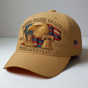 Men’s Baseball Cap Patriotic Eagle 250th Anniversary Veterans Hat