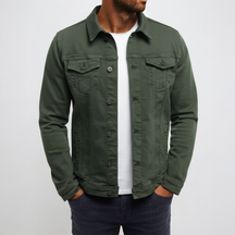 Jaqueta Masculina Casual com Botões Frontais Leve