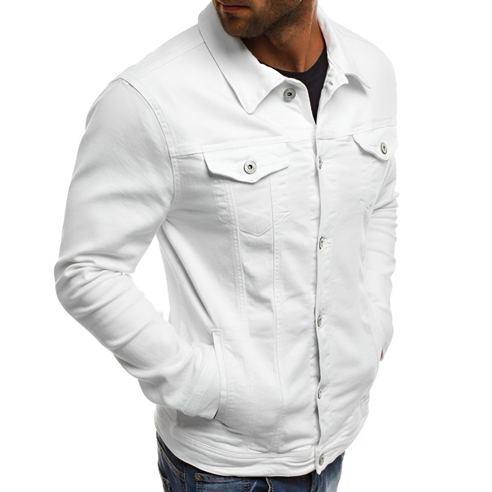 Jaqueta Masculina Casual com Botões Frontais Leve