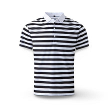 Camisa Polo Masculina Listrada de Manga Curta para o Verão