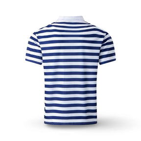 Camisa Polo Masculina Listrada de Manga Curta para o Verão