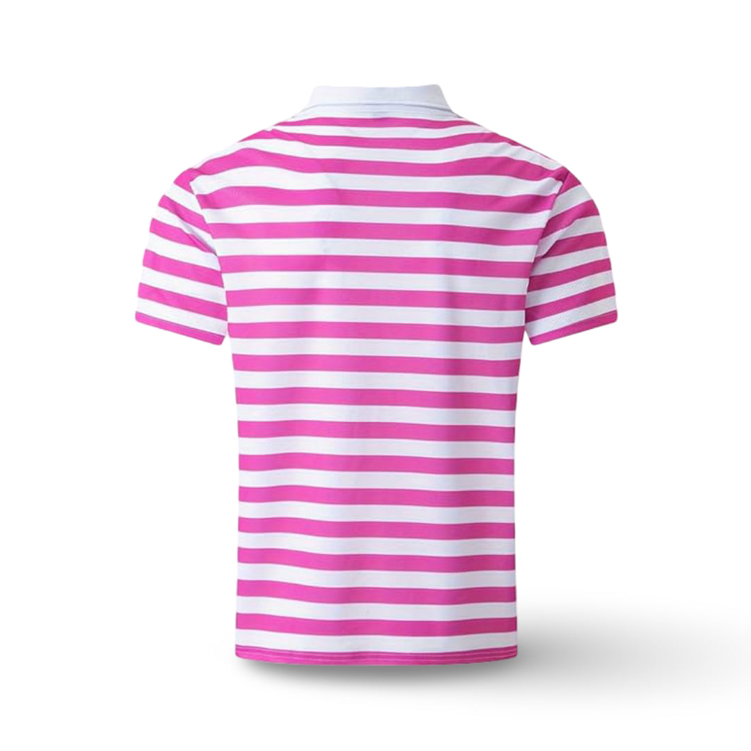 Camisa Polo Masculina Listrada de Manga Curta para o Verão