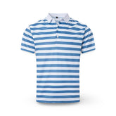 Camisa Polo Masculina Listrada de Manga Curta para o Verão