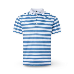Camisa Polo Masculina Listrada de Manga Curta para o Verão