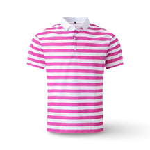 Camisa Polo Masculina Listrada de Manga Curta para o Verão