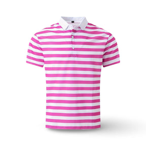 Camisa Polo Masculina Listrada de Manga Curta para o Verão