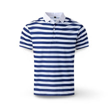 Camisa Polo Masculina Listrada de Manga Curta para o Verão