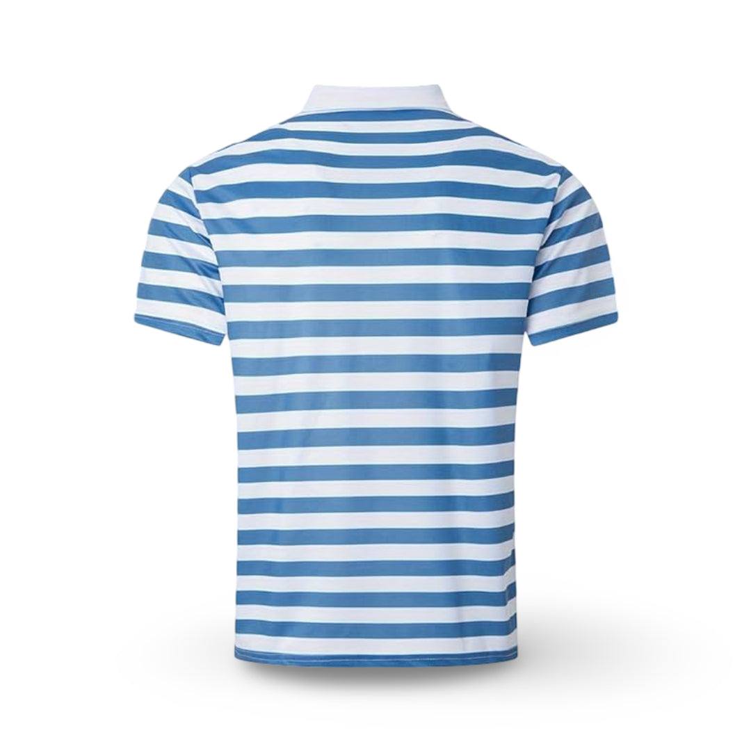 Camisa Polo Masculina Listrada de Manga Curta para o Verão