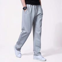 Calça de Moletom Masculina Wide Leg com Cordão Casual