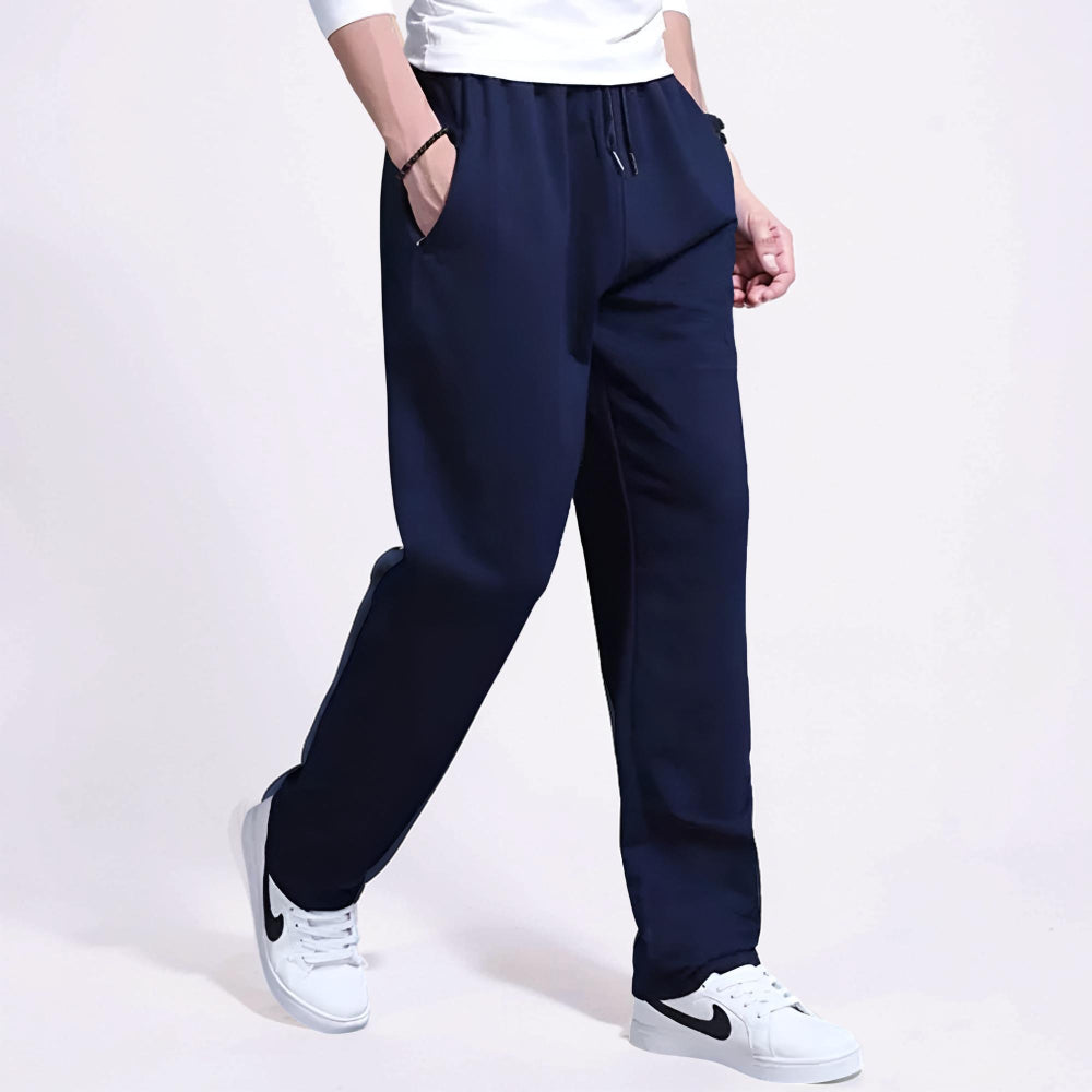 Calça de Moletom Masculina Wide Leg com Cordão Casual