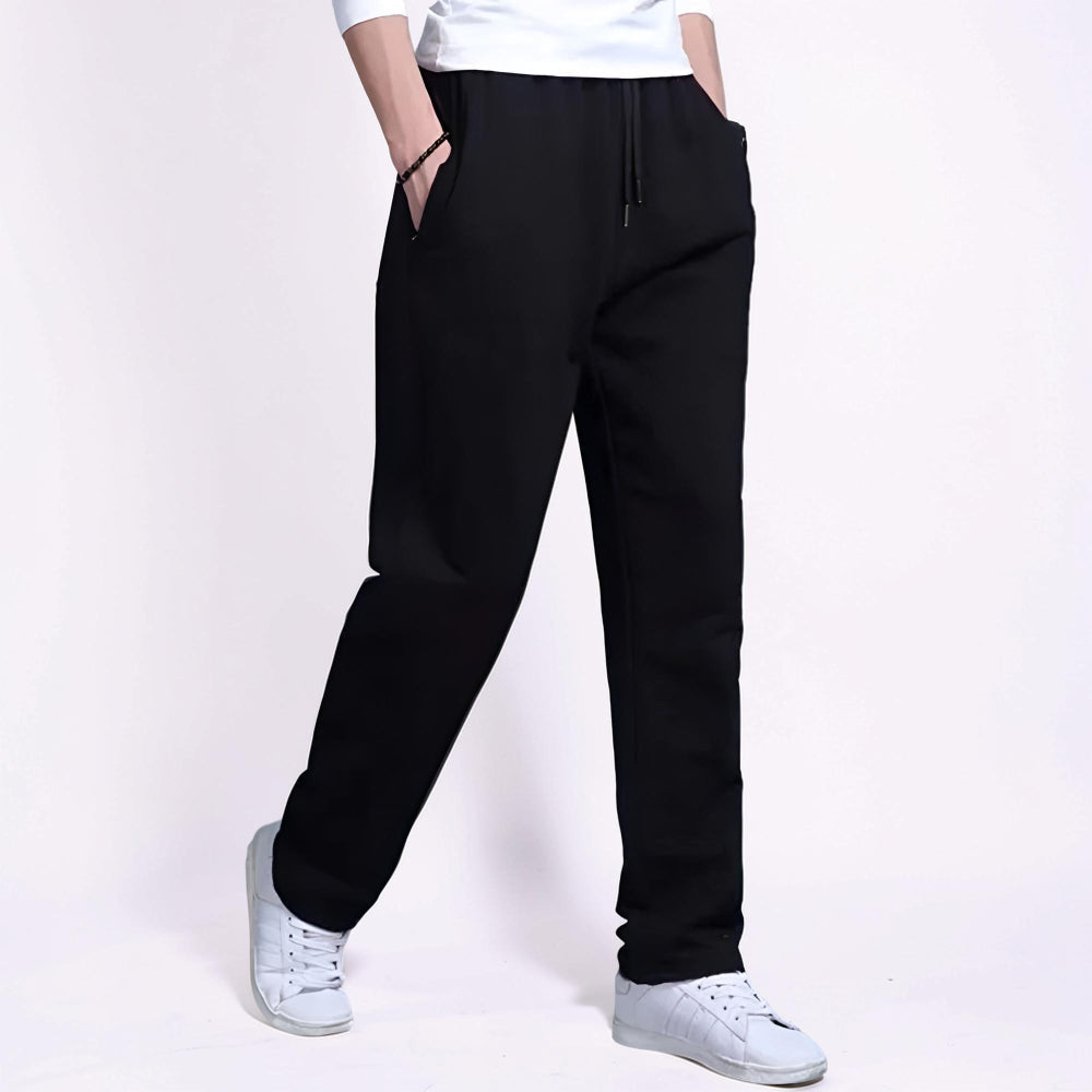 Calça de Moletom Masculina Wide Leg com Cordão Casual