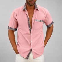 Camisa Casual Masculina de Botão para Verão | Manga Curta