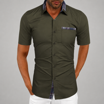 Camisa Casual Masculina de Botão para Verão | Manga Curta