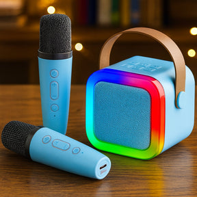 Mini Karaokê Infantil com Alto-falante Bluetooth e Microfone Sem Fio
