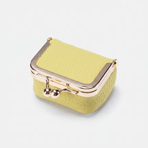 Mini Porta-Joias Organizador em Couro Legítimo com Fecho Dourado para Viagem