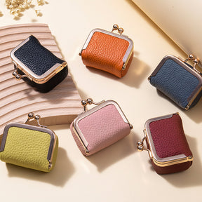Mini Porta-Joias Organizador em Couro Legítimo com Fecho Dourado para Viagem