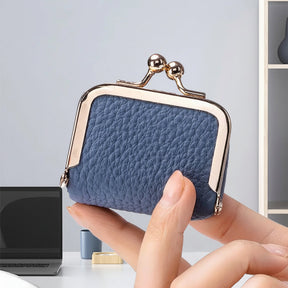 Mini Porta-Joias Organizador em Couro Legítimo com Fecho Dourado para Viagem