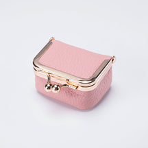 Mini Porta-Joias Organizador em Couro Legítimo com Fecho Dourado para Viagem