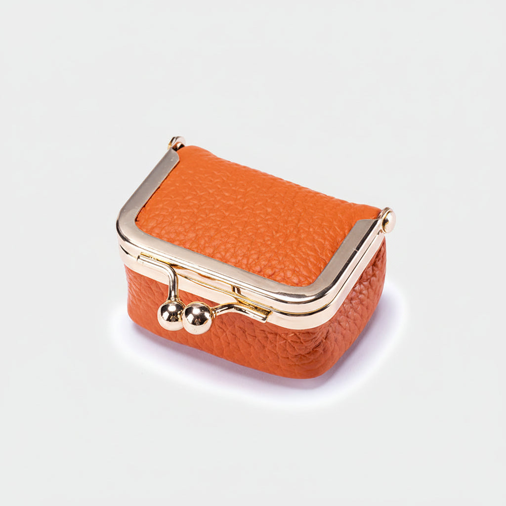 Mini Porta-Joias Organizador em Couro Legítimo com Fecho Dourado para Viagem