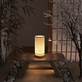 Luminária de Mesa Moderna em Madeira | Luz de Cabeceira Alimentada por USB