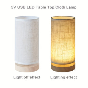 Luminária de Mesa Moderna em Madeira | Luz de Cabeceira Alimentada por USB