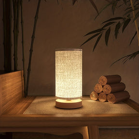 Luminária de Mesa Moderna em Madeira | Luz de Cabeceira Alimentada por USB
