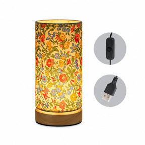 Luminária de Mesa Moderna em Madeira | Luz de Cabeceira Alimentada por USB