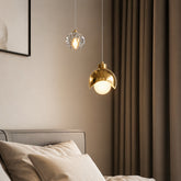 Crystal Glass Pendant Light – Gold, Warm Light – pendant light image 1