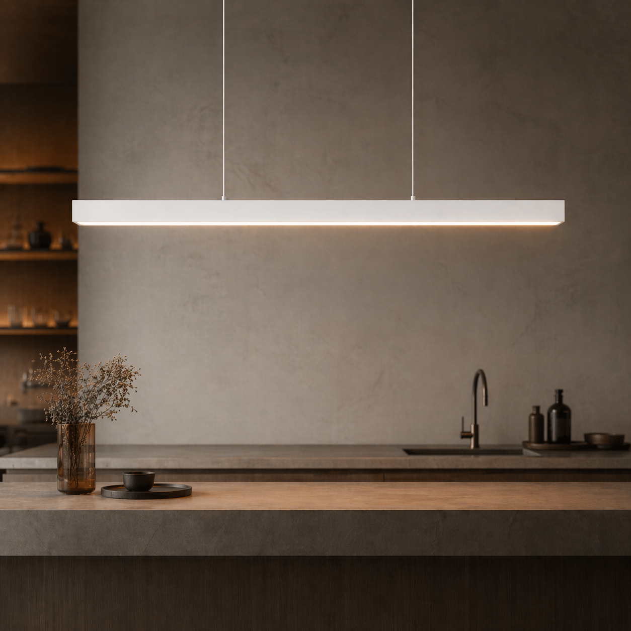 Glass Pendant Lamp – White 47" / 119cm, Warm White 3000k – pendant light image 9