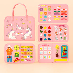 Toy Sensory Montessori Activity Board Travel Case