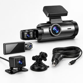 Dash Cam Multicanal Full HD com Gravação em Loop e Lente Dupla