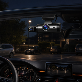 Dash Cam Multicanal Full HD com Gravação em Loop e Lente Dupla