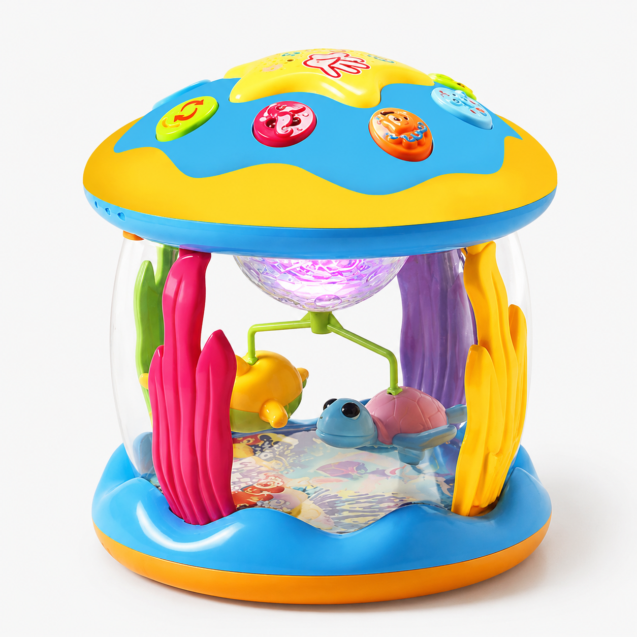 Carrossel Musical Infantil Brinquedo de Bebê Giratório Interativo com Luz