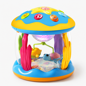 Carrossel Musical Infantil Brinquedo de Bebê Giratório Interativo com Luz