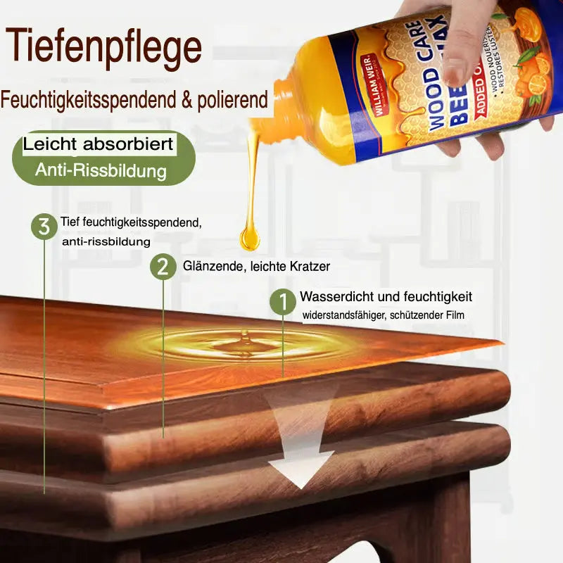 Cera de Abelha Natural para Madeira 2 Unidades - Polidor Nutritivo e Proteção para Móveis