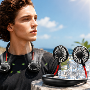 Ventilador de Pescoço Portátil - Dispositivo de Resfriamento Recarregável sem as Mãos para Casa e Ar Livre
