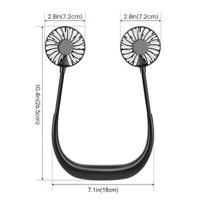 Ventilador de Pescoço Portátil - Dispositivo de Resfriamento Recarregável sem as Mãos para Casa e Ar Livre